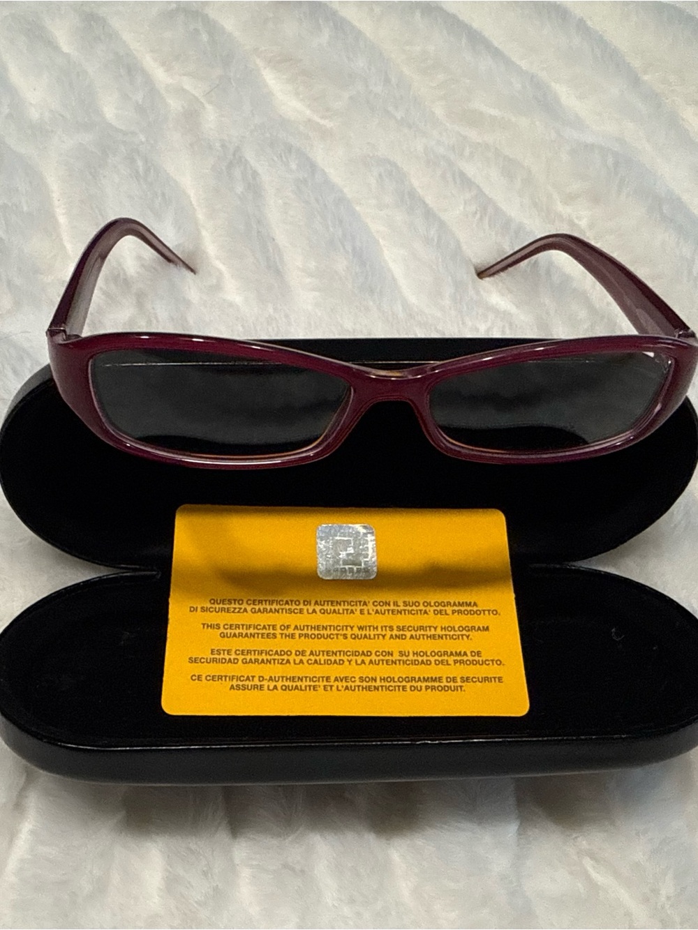 Fendi Pink Burgundy FF-Pattern Temple Women's Glasses - Picture 4 of 6